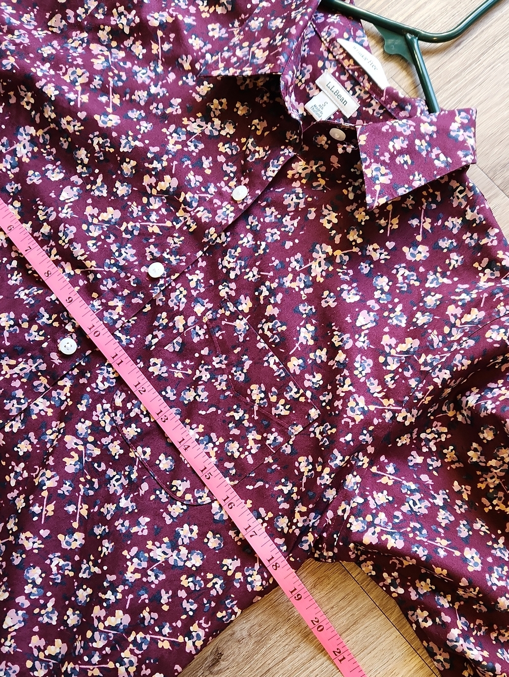 L.L. Bean Women's Purple Floral Button-Down Shirt